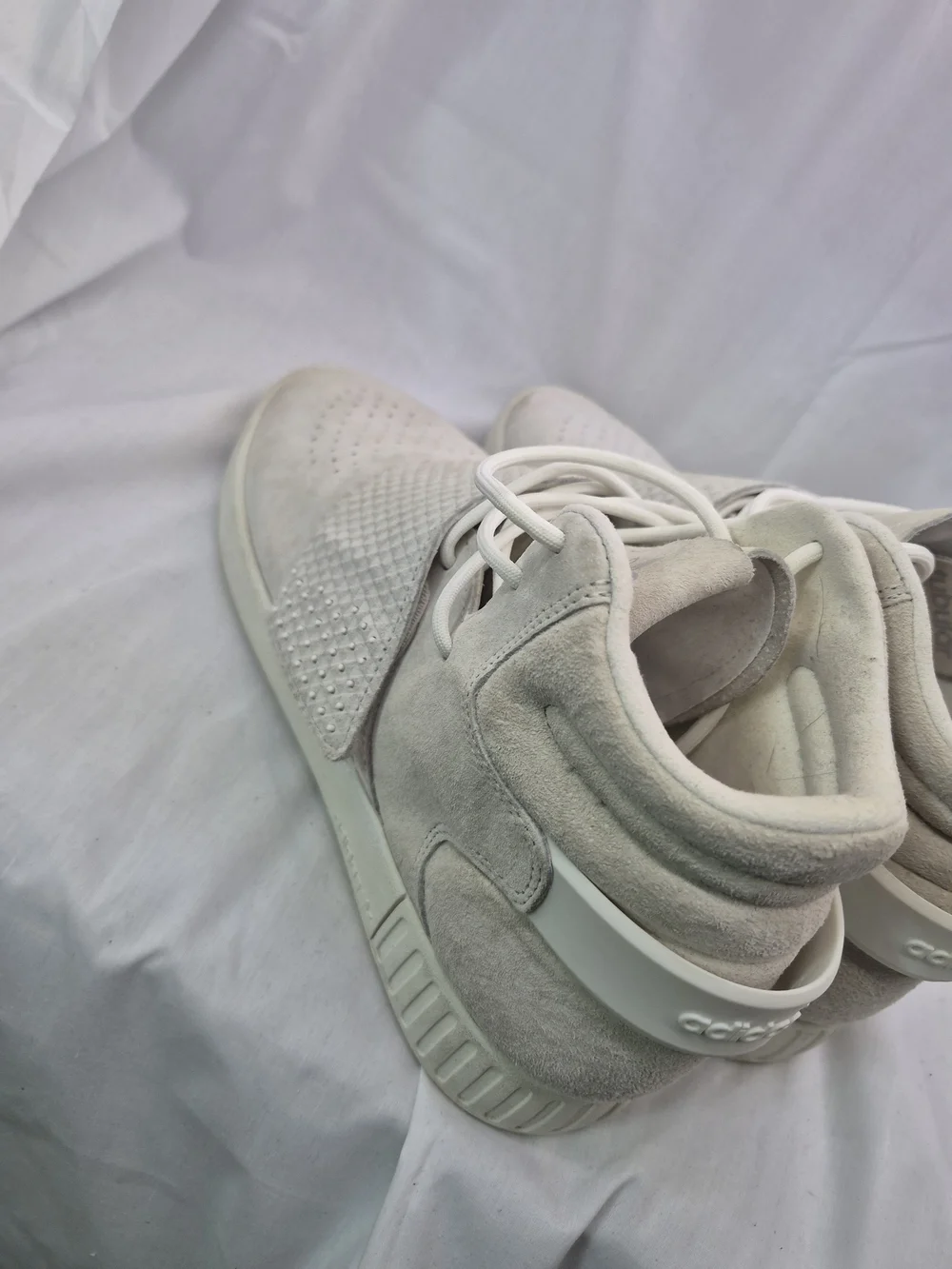 adidas Off-White Suede High-Top Sneakers‎ with Midfoot Strap 8